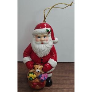 Vintage Kurt S Adler Ceramic Santa Christmas Tree Ornament D2